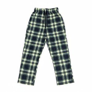 Arizona Boys Plaid Fleece Pajama Pants Black & Yellow Small 8 NEW